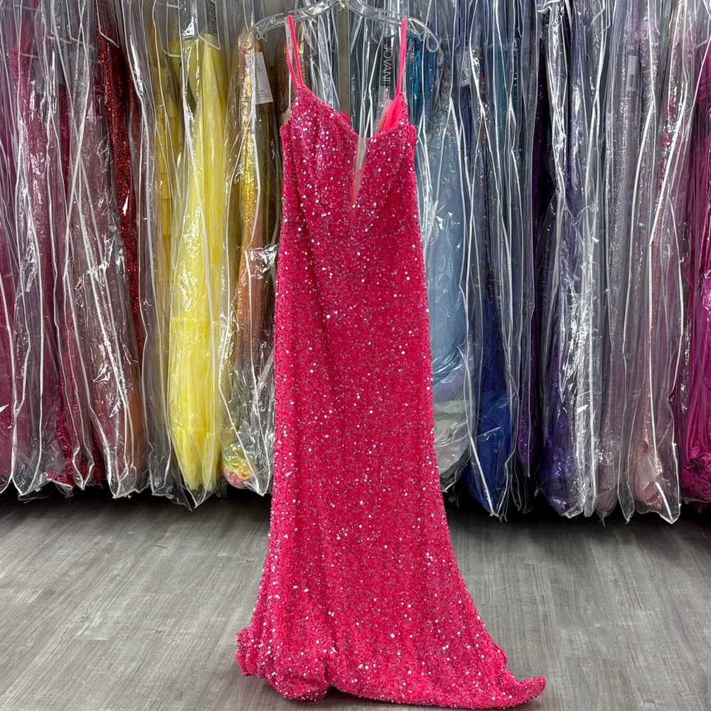 NWT Jovani 25908 Elegant Pink Sequin Gown dress size 12